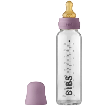 Bibs Sutteflaske Glas - Anti Kulik - 225 ml - Naturgummi - Mauve