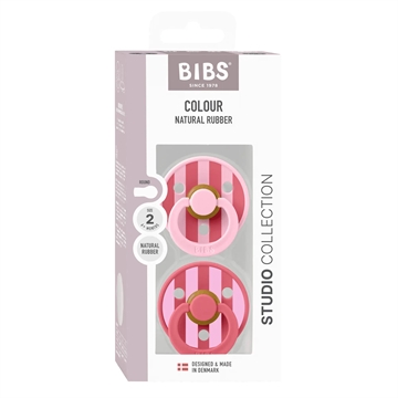 Bibs Sutter - Studio Colour str. 2 - rund - 2-pak - Baby Pink/Coral