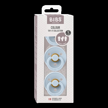 Bibs Try It Collection 3-pak Naturgummi str. 1 Baby Blue