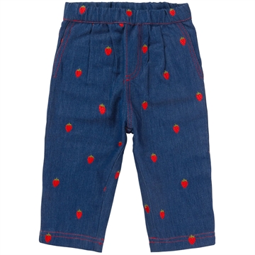 Flöss Bukser Colette Pants Berry Denim - Jordbær