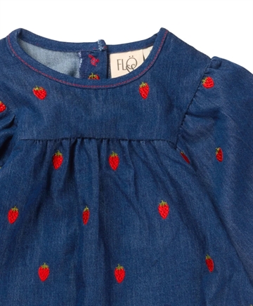 Flöss Kjole Colette Dress Berry Denim - Jordbær