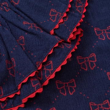 Flöss Kjole Luna Navy/Ruby Red Bows