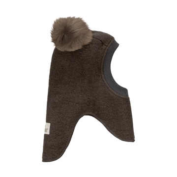 Huttelihut Hue Uld m. Alpaca Kvaster - Dark Brown Melange i brun