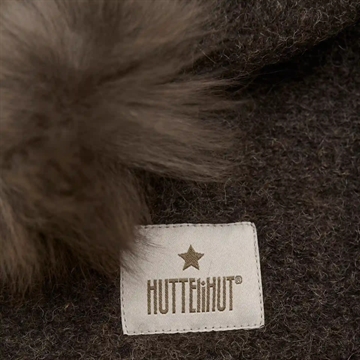 Huttelihut Hue Uld m. Alpaca Kvaster - Dark Brown Melange i brun