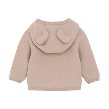 Huttelihut Jakke Uld Fleece m. ører - Baby - Mahogany Rose i rosa