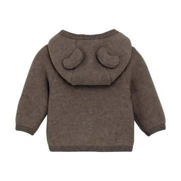 Huttelihut Jakke Uld Fleece m. ører - Baby - Brown Melange