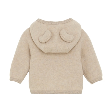 Huttelihut Jakke Uld Fleece m. ører Camel Melange