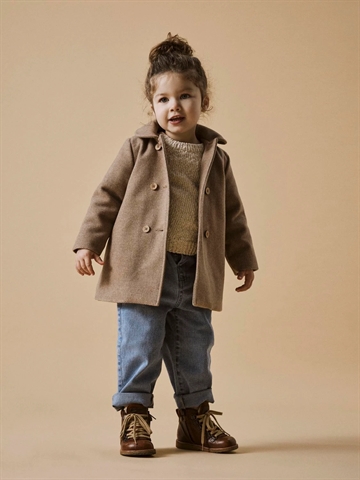 Lil Atelier Jakke Nalina Long Jacket Travertine Melange