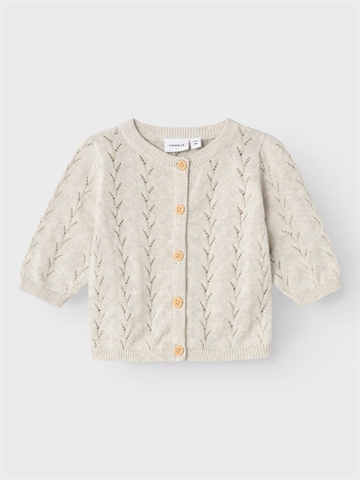 Name It Cardigan Strik Banni Pointelle Peyote Melange