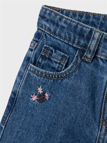 Name It Jeans Bella - Blomsterbrodering - Dark Blue Denim