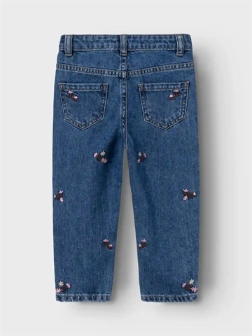 Name It Jeans Bella - Blomsterbrodering - Dark Blue Denim