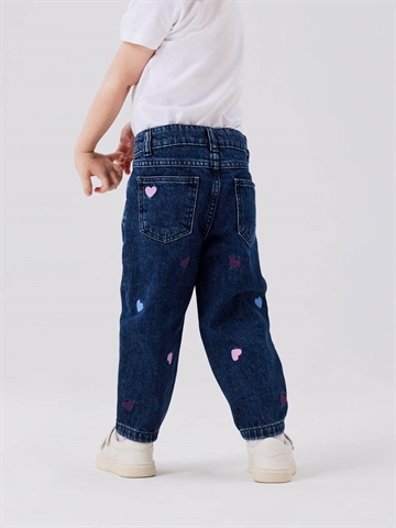 Name It Jeans Bella - Hjerter - Heart Embroidery Dark Blue Denim