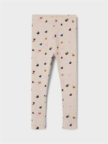 Name It Leggings Lucky - Hjerter - Peyote Melange