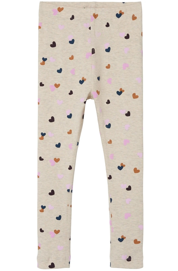 Name It Leggings Lucky - Hjerter - Peyote Melange