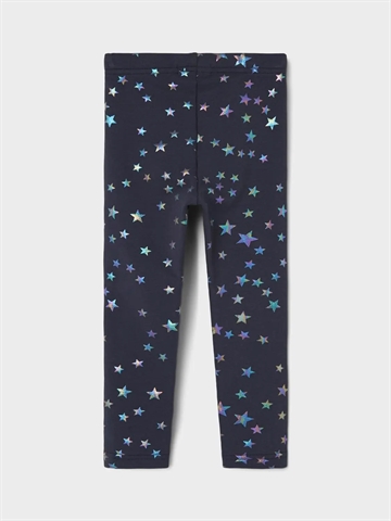 Name It Leggings - NMFROSILIA Light Sweat - Dark Sapphire i mørkeblå med stjerner