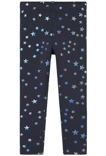 Name It Leggings - NMFROSILIA Light Sweat - Dark Sapphire i mørkeblå med stjerner