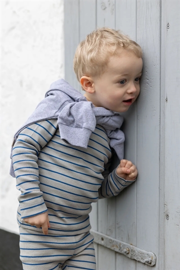 Petit Piao Bluse - Modal Thin Striped - Deep Cobalt/Grey Stone