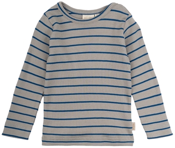 Petit Piao Bluse - Modal Thin Striped - Deep Cobalt/Grey Stone