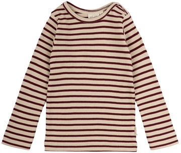 Petit Piao Bluse Striber Dark cherry/dark off white