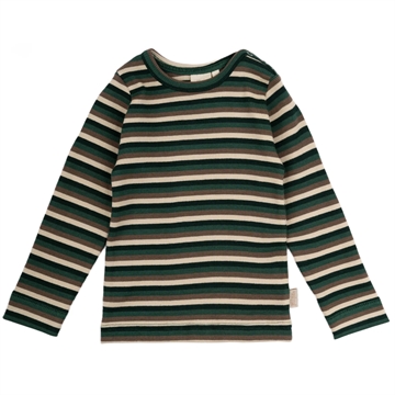 Petit Piao Bluse Striber Emerald green multi stripe