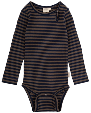 Petit Piao Body Striber Chocolate brown/indigo plum stripe