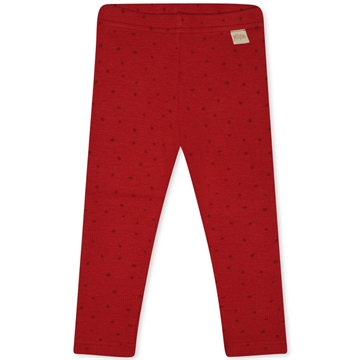 Petit Piao Leggings Chili pepper dot i rød med prikker