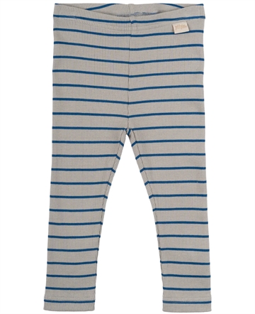 Petit Piao Leggings - Modal Thin Striped - Deep Cobalt/Grey