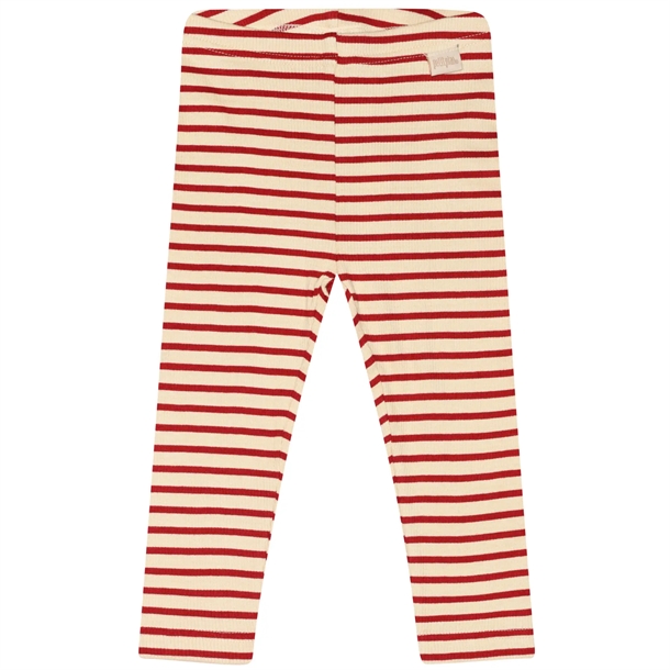 Petit Piao Leggings Striber Chili pepper/dark off white