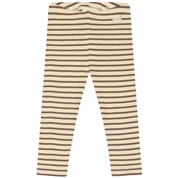 Petit Piao Leggings Striber Chocolate brown/dark off white