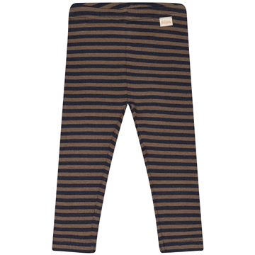 Petit Piao Leggings Striber Chocolate brown/indigo plum stripe