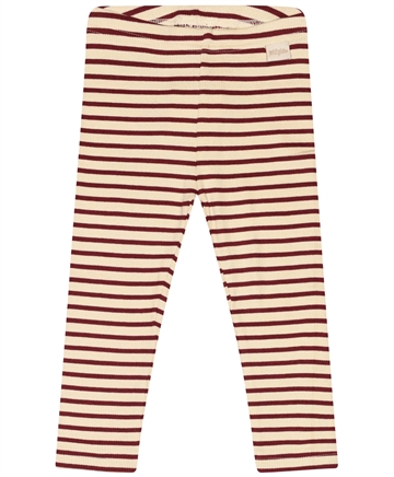 Petit Piao Leggings Striber Dark cherry/dark off white