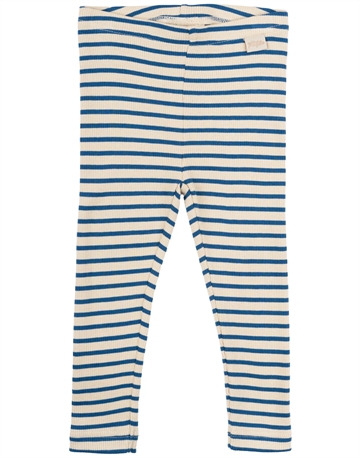 Petit Piao Leggings Striber Deep cobalt/dark off white