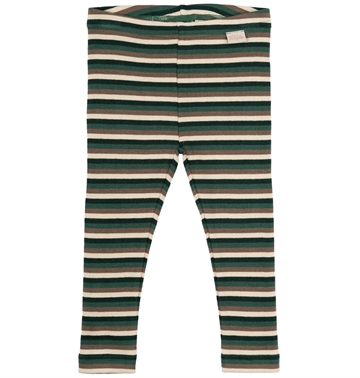 Petit Piao Leggings Striber Emerald green multi stripe